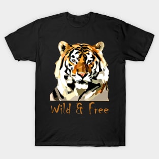 Wild and Free tiger illustration T-Shirt
